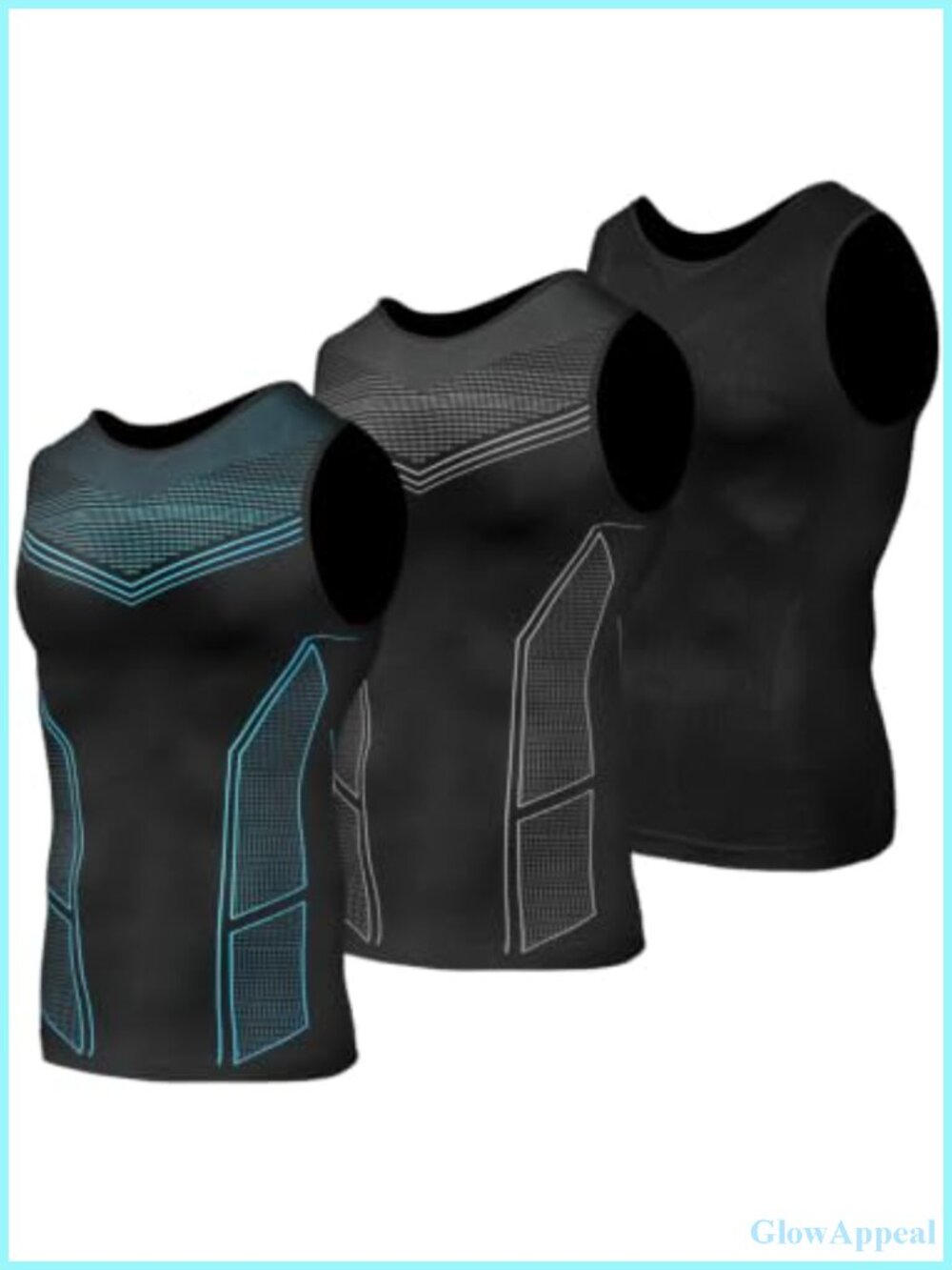 Men's Compression Tank Top Slimming Body Shaper Workout Vest 3 Pack